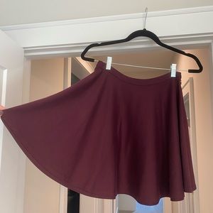 Maroon A line flowy skirt, high waisted